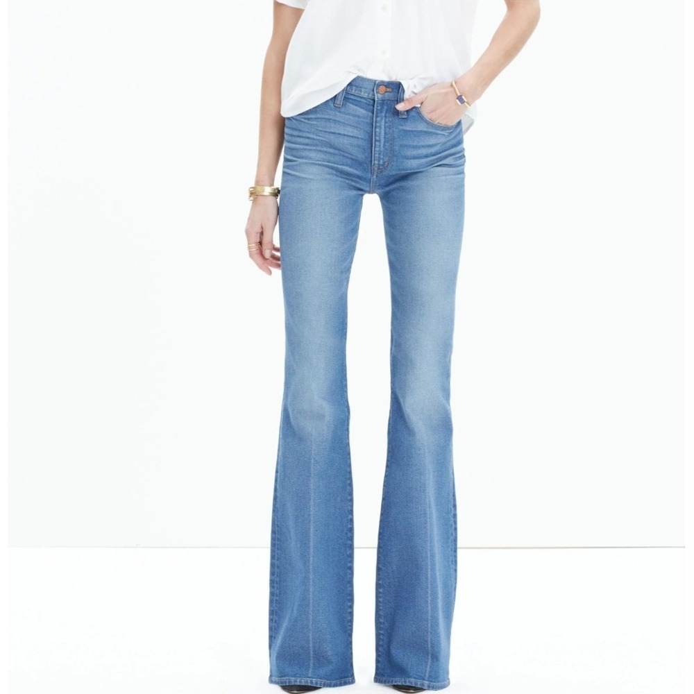 Madewell Flea Market Flare Jeans Medium Maribel Wash High Rise Whiskering 31